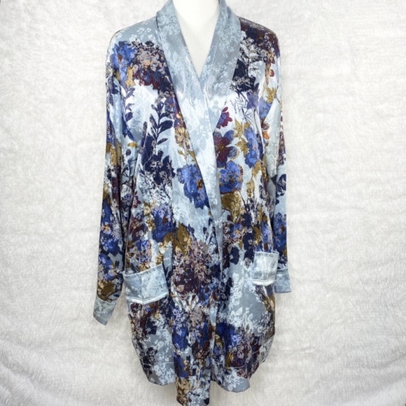 Free‎ People Lounge Kimono Robe Who Lounge Small Boho Floral S - Picture 2 of 11